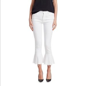 Mother Denim White Cha Cha Frayed